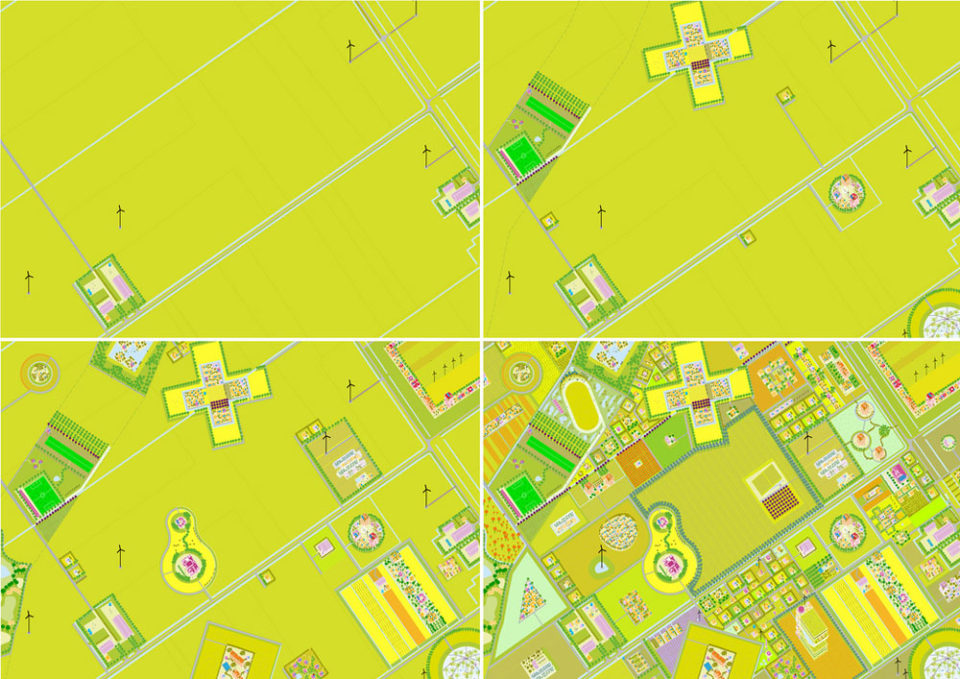 Visualisatie ontwikkelingsproces Almere Noorderplassen; afbeelding MVRDV