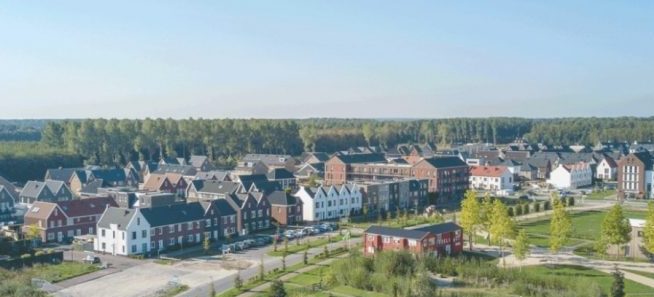 Overzicht van Almere 'Nobelhorst', het 'dorp' van Almere. 