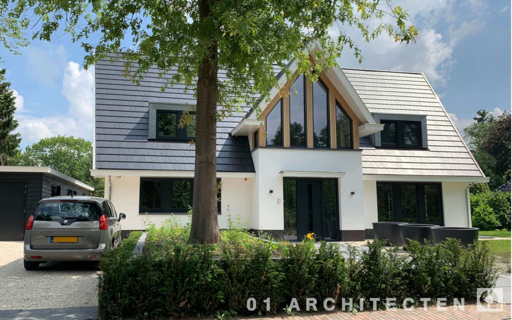 01 Architecten Almere - Strakke witte villa met frisse kleurstelling