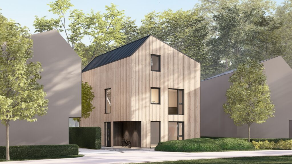 Ontwerp van een houten nieuwbouwwoning in Muiderbos Almere DUIN