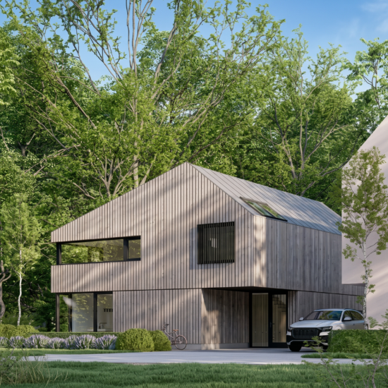 Ontwerp van een houten nieuwbouwwoning in Muiderbos Almere DUIN door 01ArchitectenAlmere